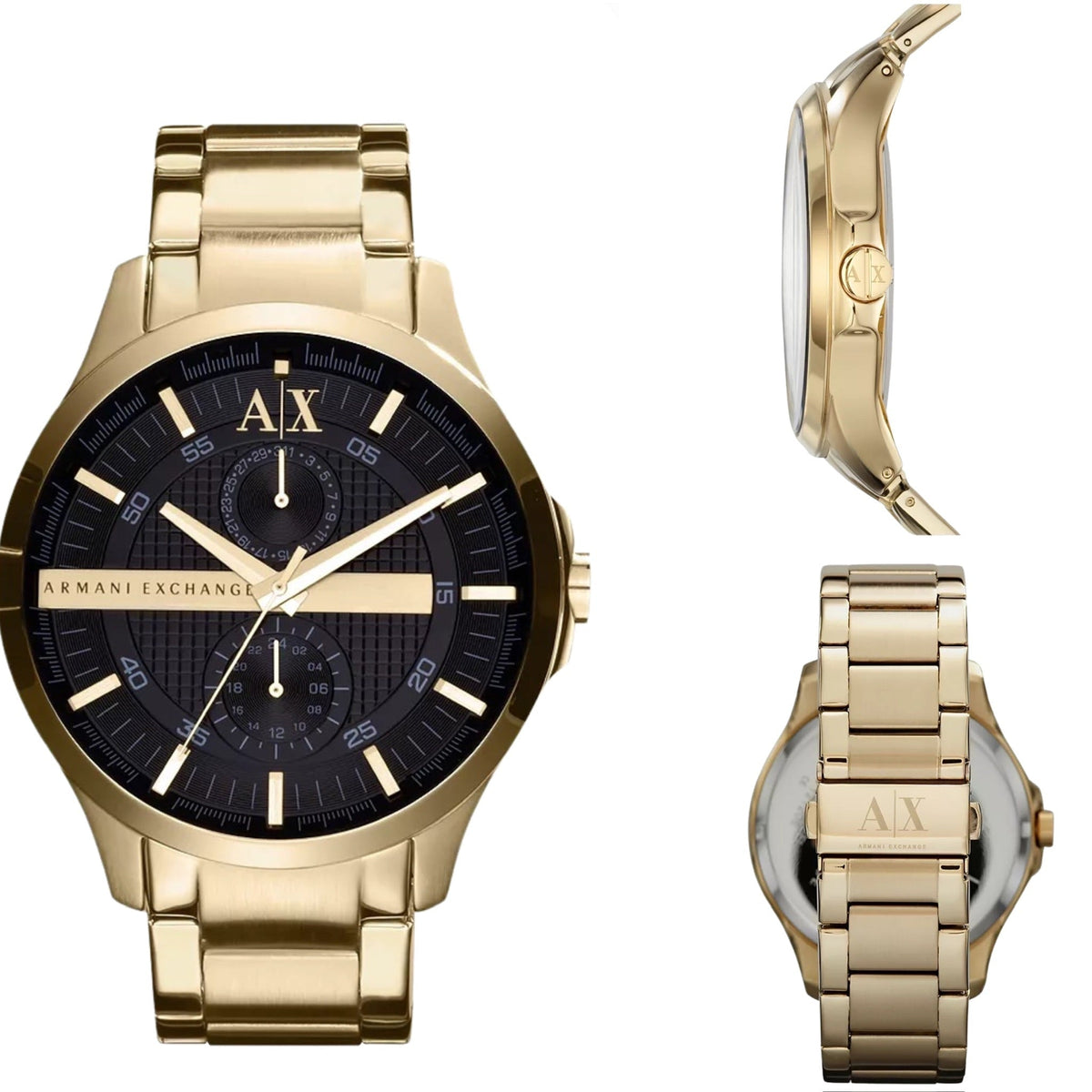  Shop Authentic Armani Exchange Hampton Chronograph Black Dial Gold Steel Strap Watch For Men - AX2122 - Luxxuri