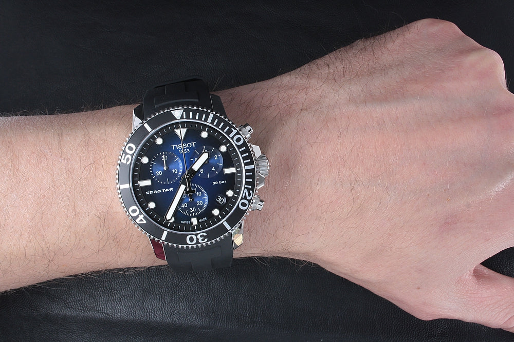  Shop Authentic Tissot Seastar 1000 Chronograph Blue Dial Black Rubber Strap Watch For Men - T120.417.17.041.00 - Luxxuri