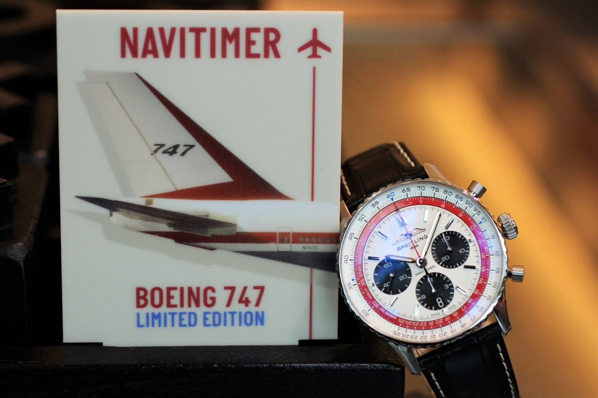  Shop Authentic Breitling Navitimer B01 Chronograph 43 Boeing 747 White Dial Black Leather Strap Watch for Men - AB01383B1G1P1 - Luxxuri