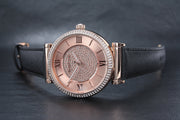  Shop Authentic Michael Kors Catlin Rose Gold Crystal Dial Black Leather Strap Watch for Women - MK2376 - Luxxuri