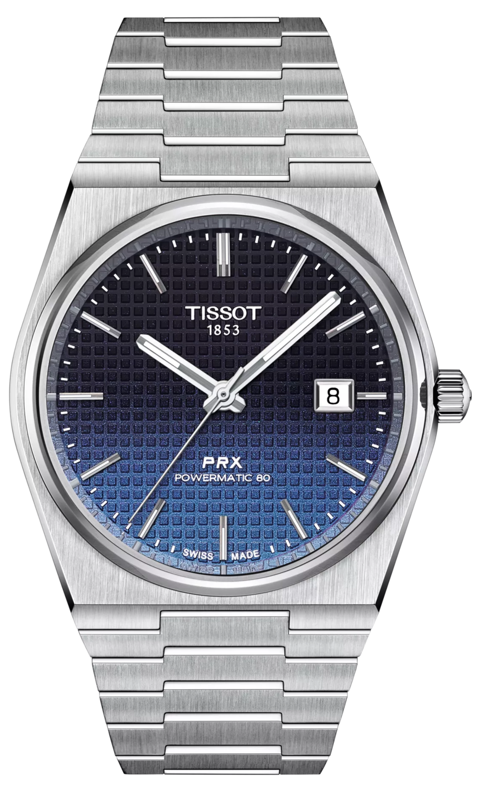  Shop Authentic Tissot Powermatic 80 Automatic Gradient Blue Dial Silver Steel Strap Watch for Men - T137.407.11.051.01 - Luxxuri