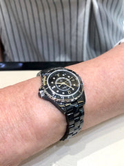  Shop Authentic Chanel J12 Diamonds Black Dial Black Steel Strap Watch for Women - J12 H2569 - Luxxuri