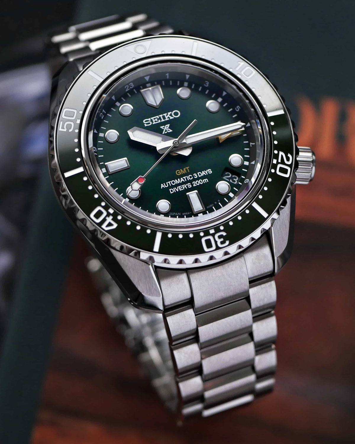  Shop Authentic Seiko Prospex GMT Divers Automatic Marine Green Dial Silver Steel Strap Watch For Men - SPB381J1 - Luxxuri