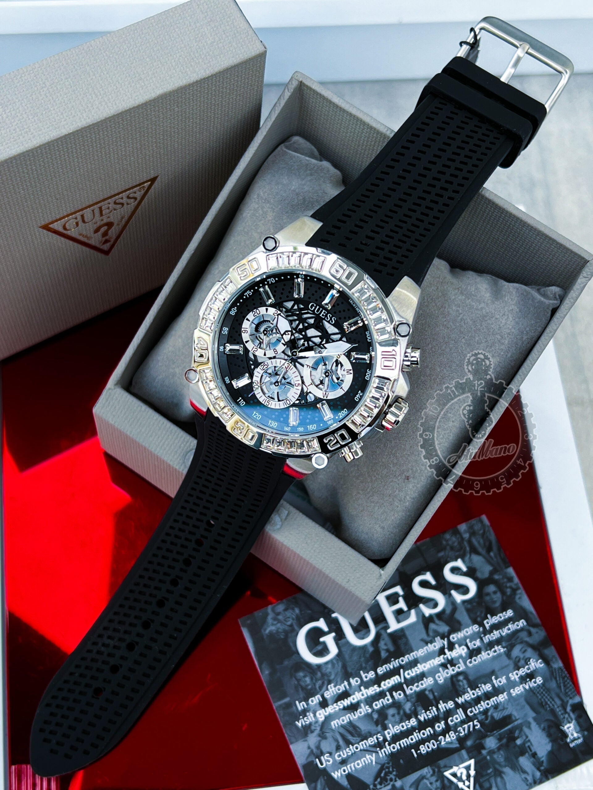  Shop Authentic Guess Trophy Multifunction Black Dial Black Rubber Strap Watch for Men - GW0333G1 - Luxxuri