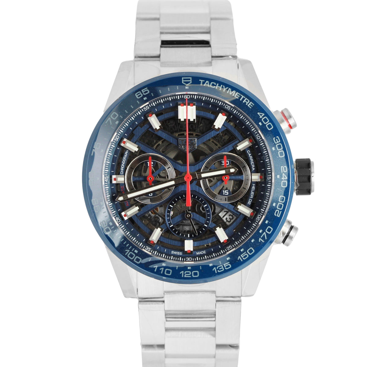  Shop Authentic Tag Heuer Carrera Chronograph Blue Dial Silver Steel Strap Watch for Men - CBG2A11.BA0654 - Luxxuri