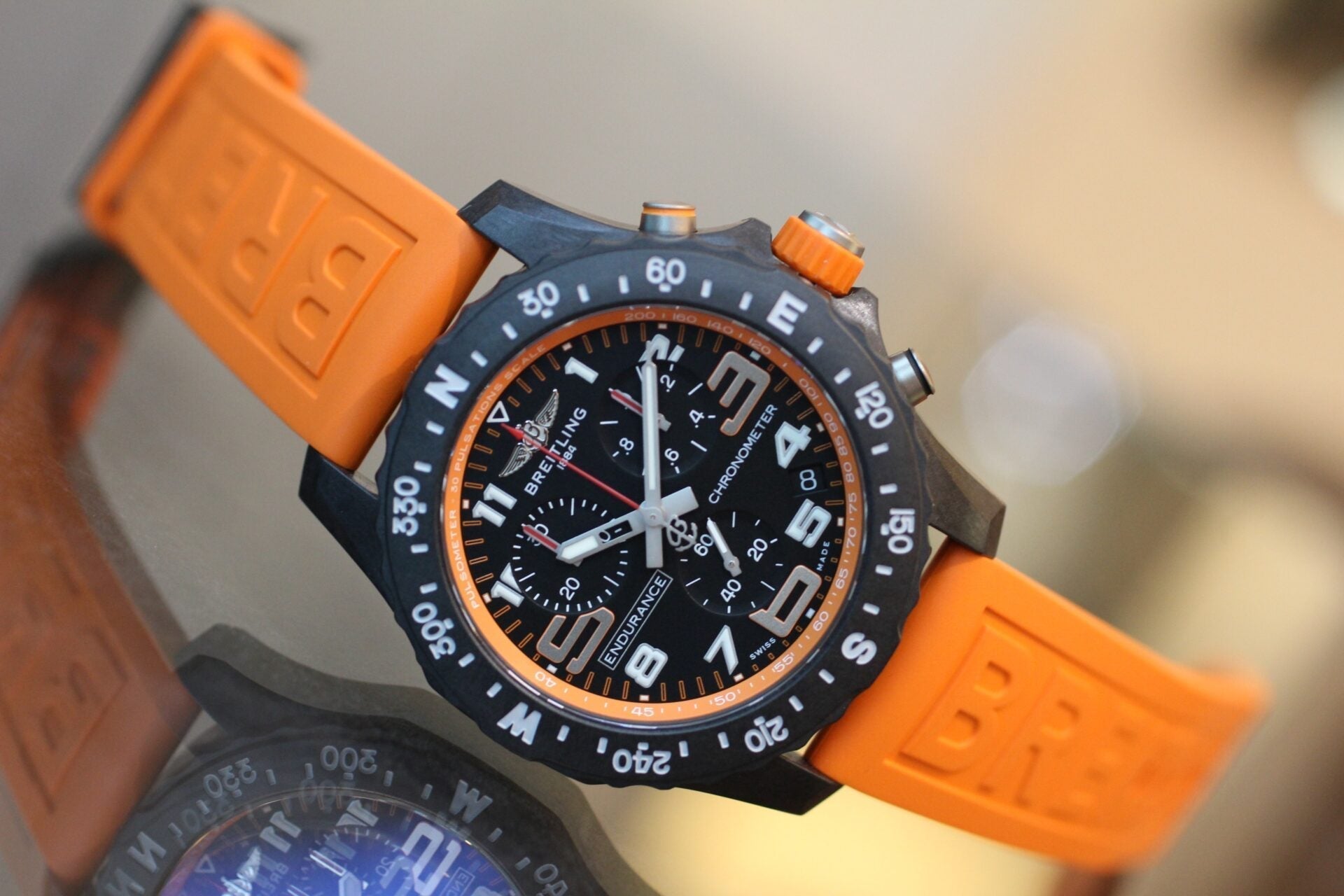  Shop Authentic Breitling Endurance Pro Black Dial Orange Rubber Strap Watch for Men - X82310A51B1S1 - Luxxuri