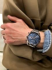  Shop Authentic Tag Heuer Carrera Automatic Chronograph Blue Dial Silver Steel Strap Watch for Men - CBK2115.BA0715 - Luxxuri