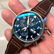  Shop Authentic IWC Pilot’s Watch Chronograph Edition “Le Petit Prince” Blue Dial Brown Leather Strap Watch for Men - IW377714 - Luxxuri