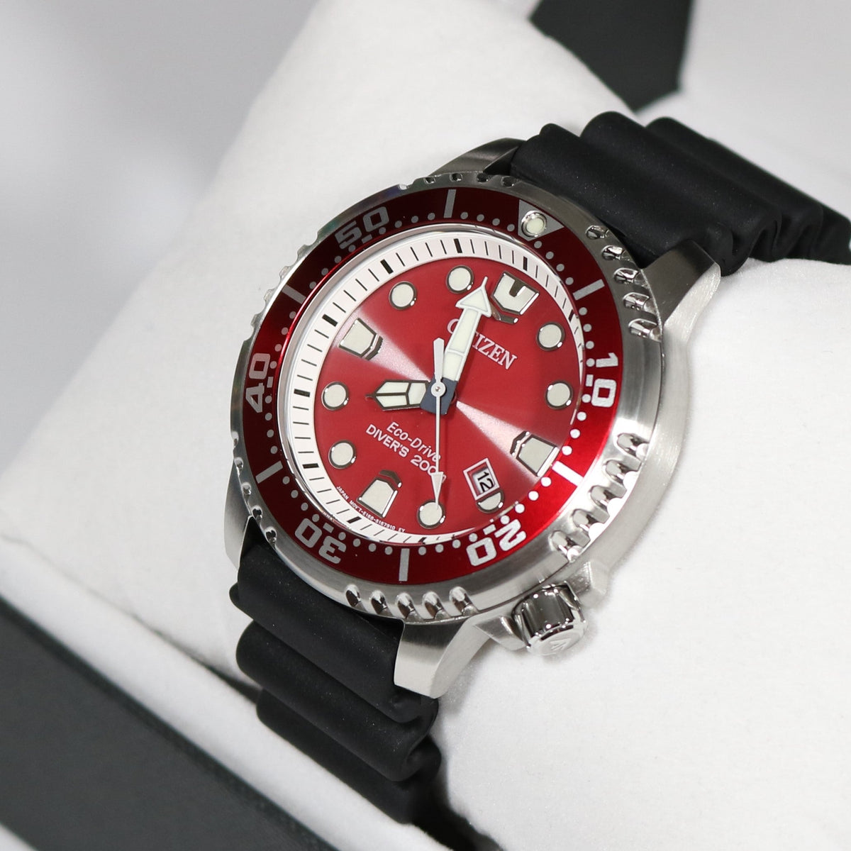  Shop Authentic Citizen Eco Drive Promaster Marine Red Dial Black Rubber Strap Watch For Men - BN0159-15X - Luxxuri