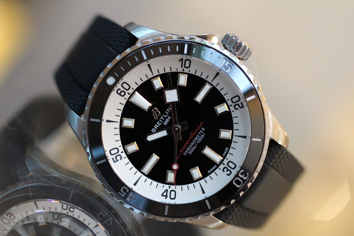  Shop Authentic Breitling Superocean Automatic 42 Black Dial Black Rubber Strap Watch for Men - A17375211B1S1 - Luxxuri
