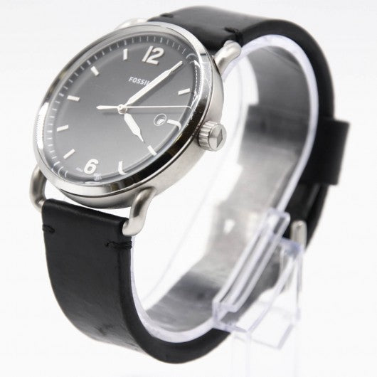  Shop Authentic Fossil The Commuter Black Dial Black Leather Strap Watch for Men - FS5406 - Luxxuri