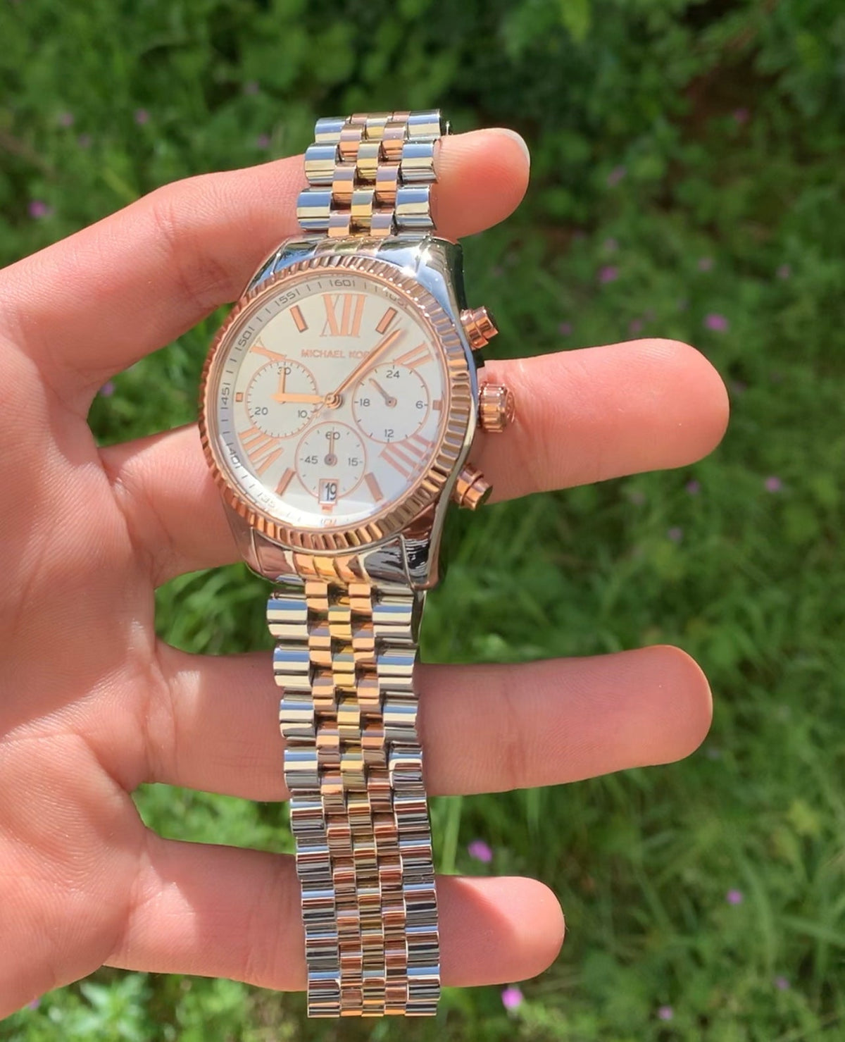  Shop Authentic Michael Kors Lexington Silver Dial Two Tone Steel Strap Watch for Women - MK5735 - Luxxuri