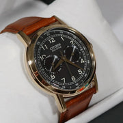  Shop Authentic Citizen Eco Drive Multi Function Day & Date Black Dial Brown Leather Strap Watch For Men - AO9003-08E - Luxxuri