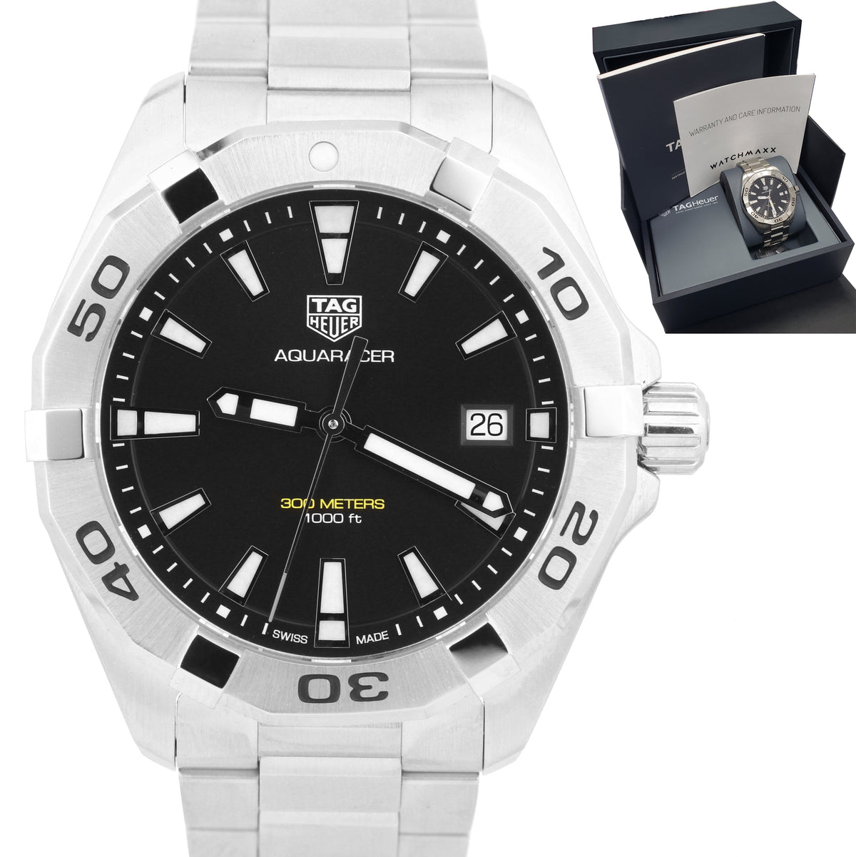  Shop Authentic Tag Heuer Aquaracer Black Dial Watch for Men - WBD1110.BA0928 - Luxxuri
