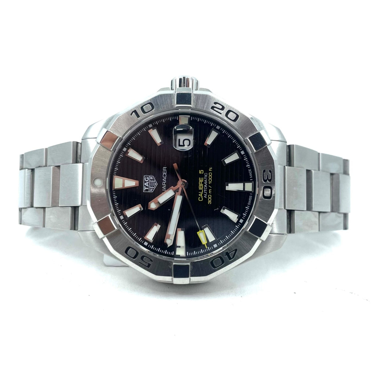  Shop Authentic Tag Heuer Aquaracer Automatic Match Timer Black Dial Silver Steel Strap Watch for Men - WAY201G.BA0927 - Luxxuri
