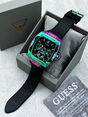  Shop Authentic Guess Phoenix Multifunction Black Dial Black Rubber Strap Watch for Men - GW0202G5 - Luxxuri