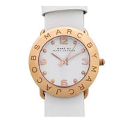 Shop Authentic Marc Jacobs Amy White Dial White Leather Strap Watch for Women - MBM1180 - Luxxuri