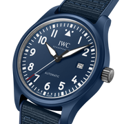  Shop Authentic IWC Pilot’s Watch Automatic "Laureus Sport for Good" Edition Blue Dial Blue Nylon Strap Watch for Men - IW328101 - Luxxuri