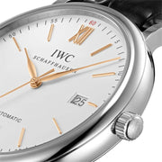  Shop Authentic IWC Portofino Automatic White Dial Black Leather Strap Watch for Men - IW356517 - Luxxuri
