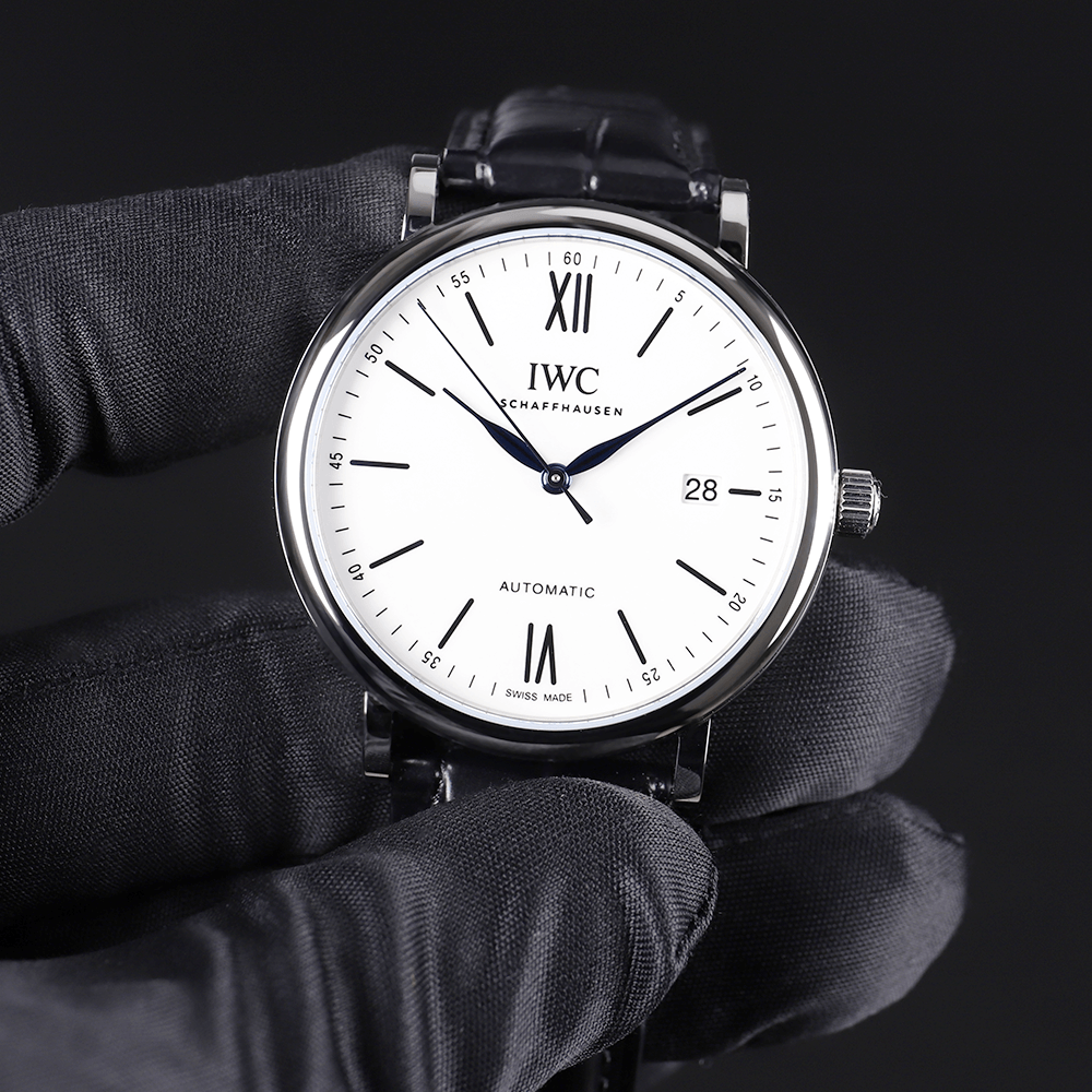  Shop Authentic IWC Portofino Automatic '150 Years' Edition Automatic White Dial Black Leather Strap Watch for Men - IW356519 - Luxxuri