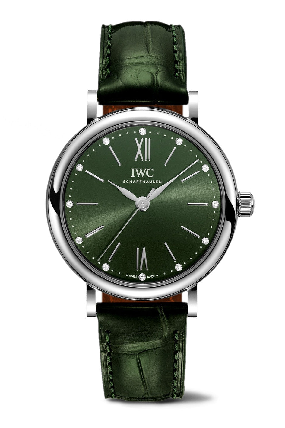  Shop Authentic IWC Portofino Automatic Green Dial Green Leather Strap Watch for Women - IW357405 - Luxxuri