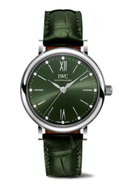  Shop Authentic IWC Portofino Automatic Green Dial Green Leather Strap Watch for Women - IW357405 - Luxxuri
