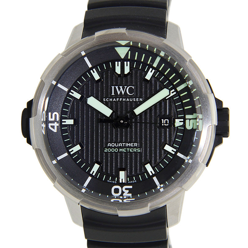  Shop Authentic IWC Aquatimer Automatic 2000 Black Dial Black Rubber Strap Watch for Men - IW358002 - Luxxuri