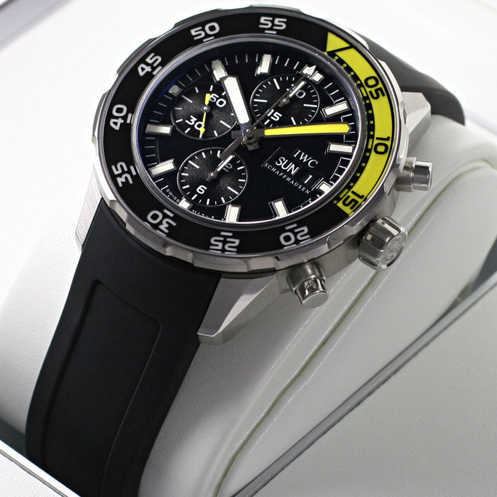  Shop Authentic IWC Aquatimer Automatic Chronograph Black Dial Black Rubber Strap Watch for Men - IW376709 - Luxxuri