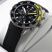  Shop Authentic IWC Aquatimer Automatic Chronograph Black Dial Black Rubber Strap Watch for Men - IW376709 - Luxxuri
