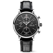  Shop Authentic IWC Portofino Chronograph Black Dial Black Leather Strap Watch for Men - IW391008 - Luxxuri