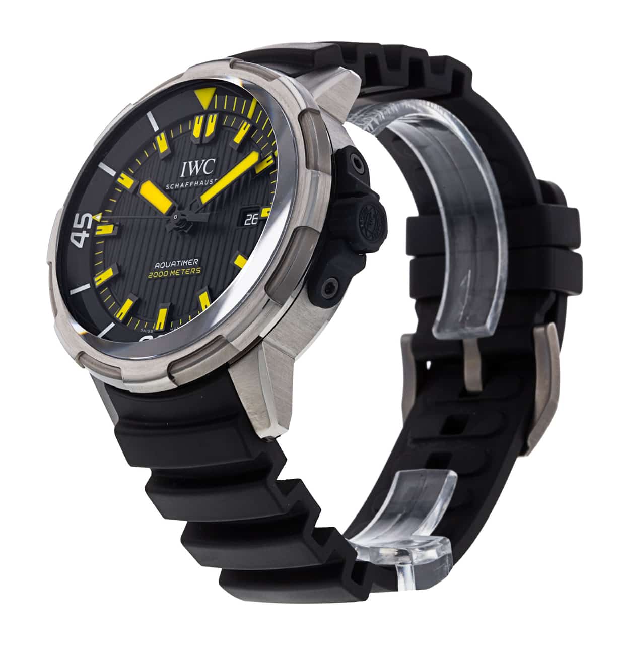  Shop Authentic IWC Aquatimer Automatic 2000 Black Dial Black Rubber Strap Watch for Men - IW358001 - Luxxuri