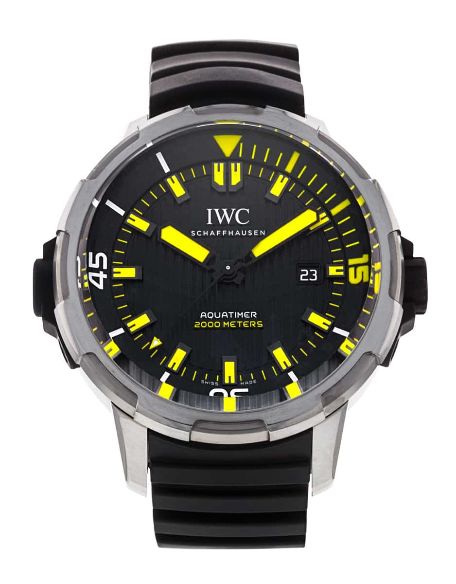  Shop Authentic IWC Aquatimer Automatic 2000 Black Dial Black Rubber Strap Watch for Men - IW358001 - Luxxuri