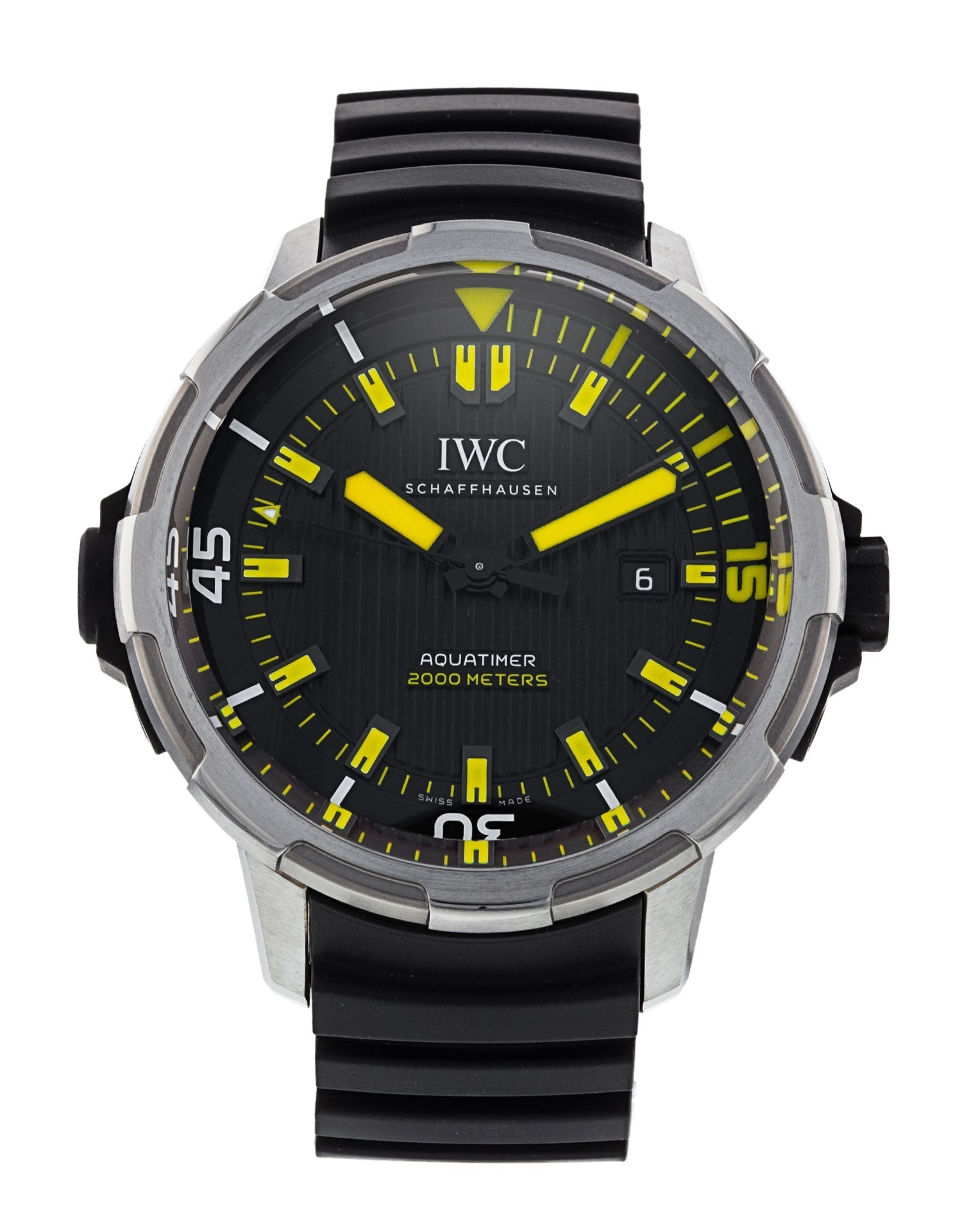  Shop Authentic IWC Aquatimer Automatic 2000 Black Dial Black Rubber Strap Watch for Men - IW358001 - Luxxuri