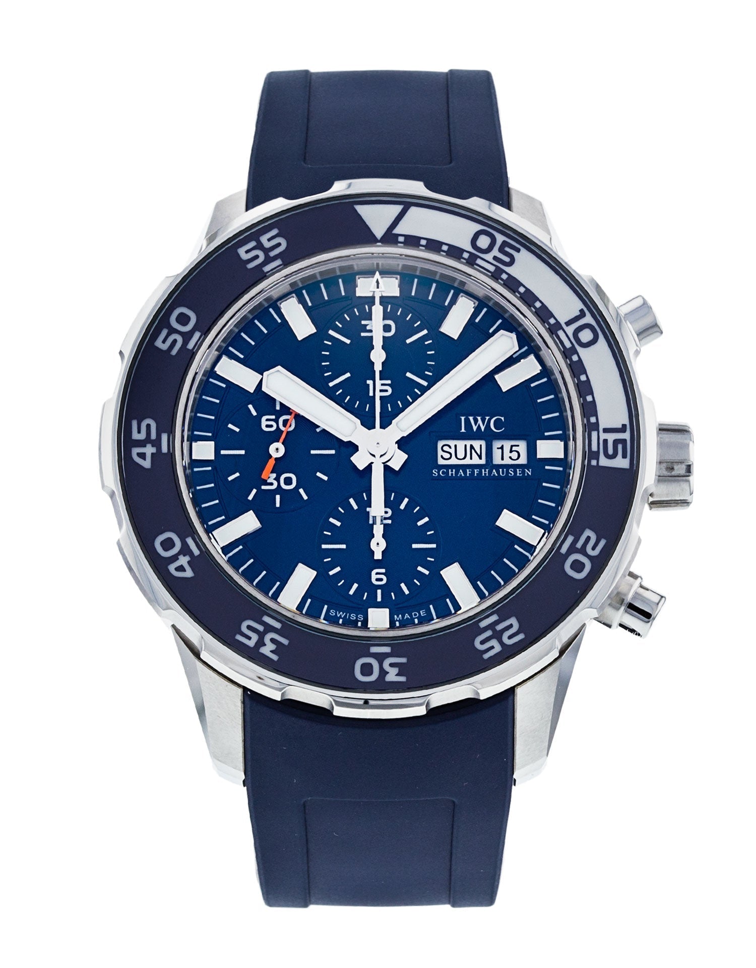  Shop Authentic IWC Aquatimer Chronograph Blue Dial Blue Rubber Strap Watch for Men - IW376711 - Luxxuri