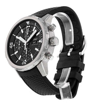  Shop Authentic IWC Aquatimer Chronograph Black Dial Black Leather Strap Watch for Men - IW376803 - Luxxuri