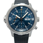  Shop Authentic IWC Aquatimer Automatic Chronograph 44mm Blue Dial Black Rubber Strap Watch for Men - IW376805 - Luxxuri