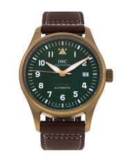  Shop Authentic IWC Pilot's Watch Automatic Spitfire Green Dial Brown Leather Strap Watch for Men - IW326802 - Luxxuri