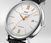  Shop Authentic IWC Portofino Automatic White Dial Black Leather Strap Watch for Men - IW356517 - Luxxuri