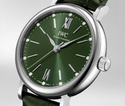 Shop Authentic IWC Portofino Automatic Green Dial Green Leather Strap Watch for Women - IW357405 - Luxxuri