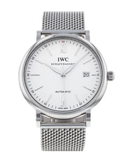  Shop Authentic IWC Portofino Automatic White Dial Silver Mesh Bracelet Watch for Men - IW356505 - Luxxuri