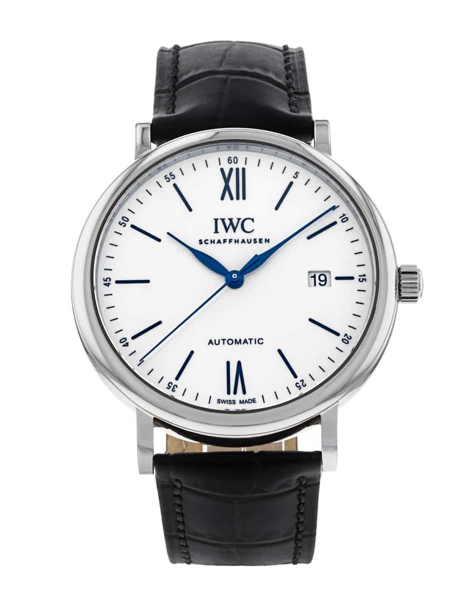  Shop Authentic IWC Portofino Automatic '150 Years' Edition Automatic White Dial Black Leather Strap Watch for Men - IW356519 - Luxxuri