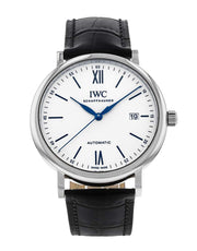  Shop Authentic IWC Portofino Automatic '150 Years' Edition Automatic White Dial Black Leather Strap Watch for Men - IW356519 - Luxxuri
