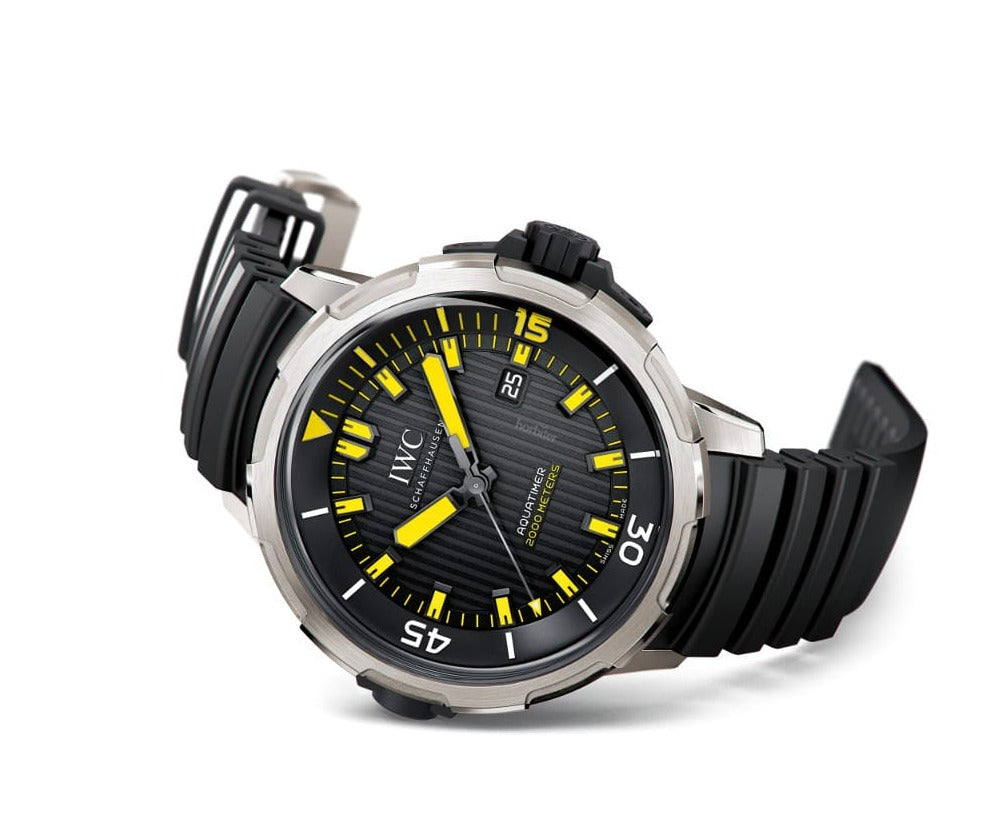  Shop Authentic IWC Aquatimer Automatic 2000 Black Dial Black Rubber Strap Watch for Men - IW358001 - Luxxuri