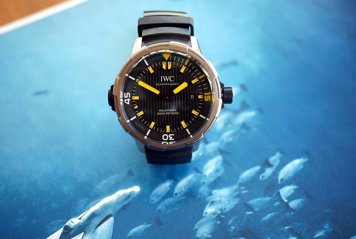  Shop Authentic IWC Aquatimer Automatic 2000 Black Dial Black Rubber Strap Watch for Men - IW358001 - Luxxuri