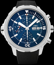  Shop Authentic IWC Aquatimer Automatic Chronograph 44mm Blue Dial Black Rubber Strap Watch for Men - IW376805 - Luxxuri