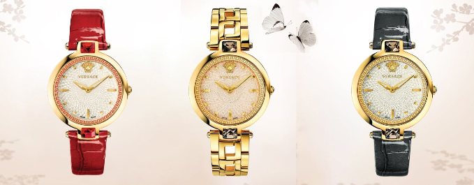  Shop Authentic Versace Crystal Gleam White Dial Red Leather Strap Watch For Women - VAN040016 - Luxxuri