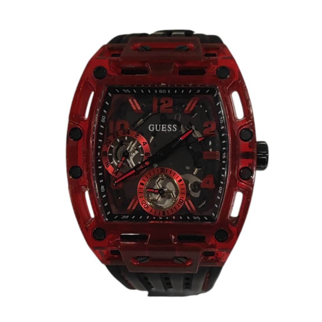  Shop Authentic Guess Phoenix Multifunction Analog Red Dial Black Silicone Strap Watch For Men - GW0499G4 - Luxxuri