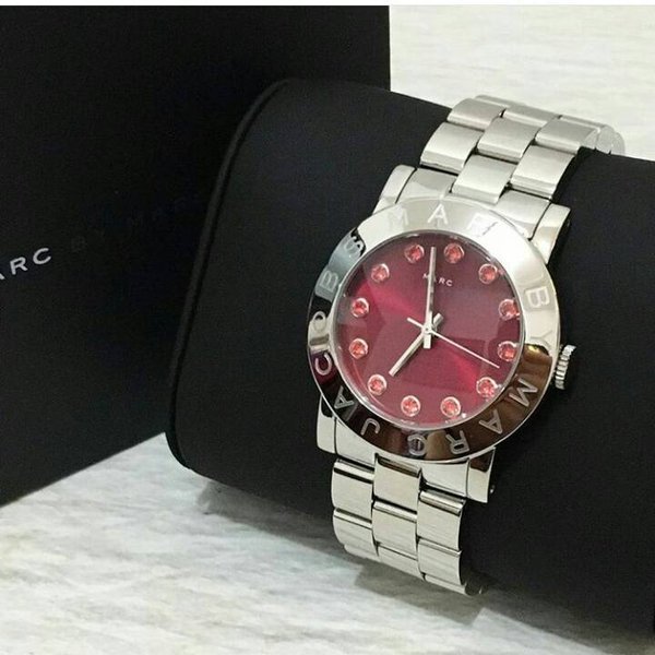  Shop Authentic Marc Jacobs Amy Red Dial Silver Steel Strap Watch for Women - MBM3333 - Luxxuri