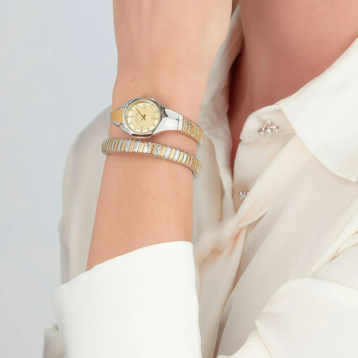 Just Cavalli Amalfi Gold Dial Two Tone Steel Strap Watch for Women - JC1L270M0055