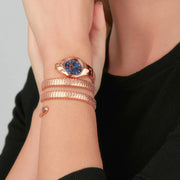 Just Cavalli Ravenna Blue Dial Rose Gold Steel Strap Watch for Women - JC1L271M0045
